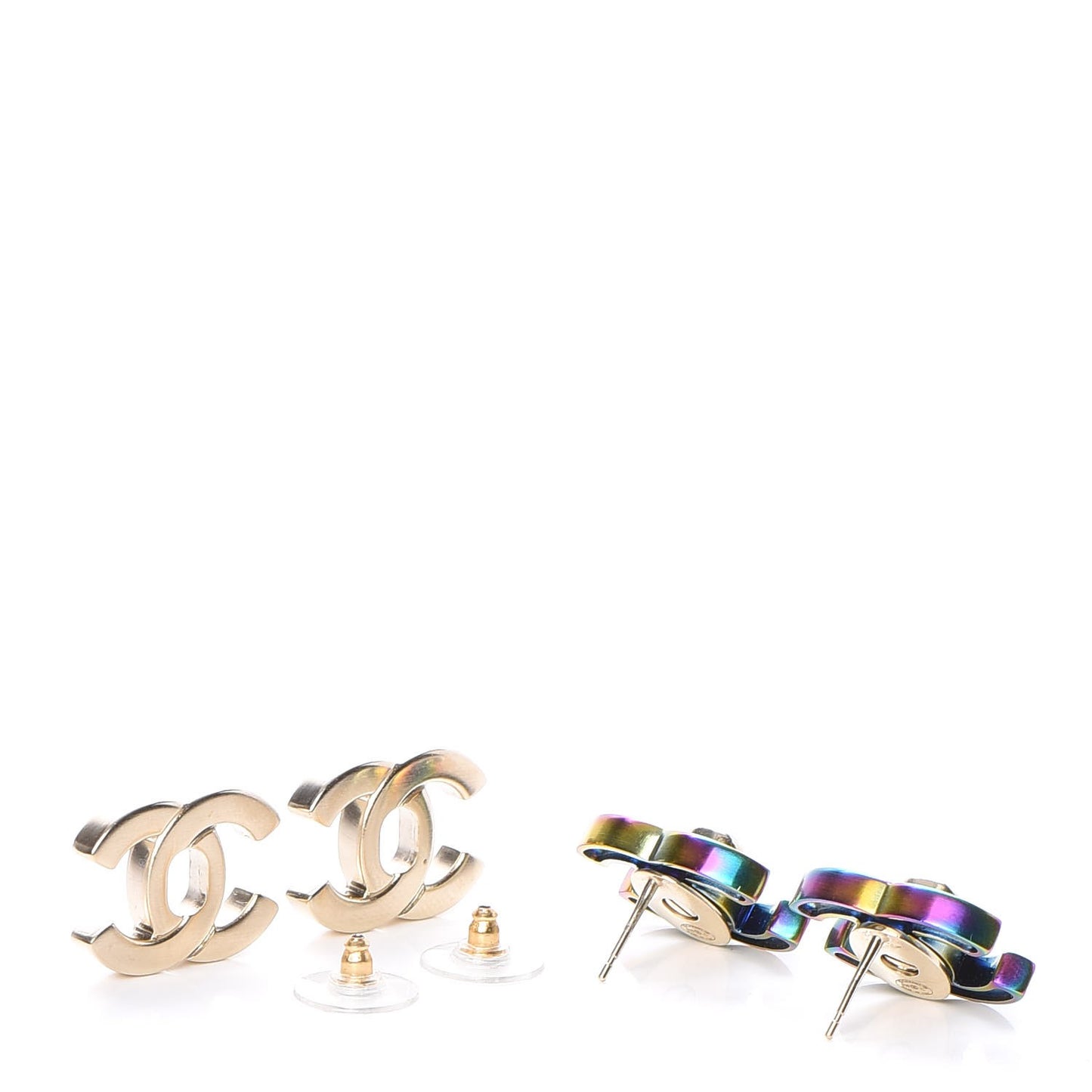 Metal CC Turnlock Interchangeable Earrings Gold
