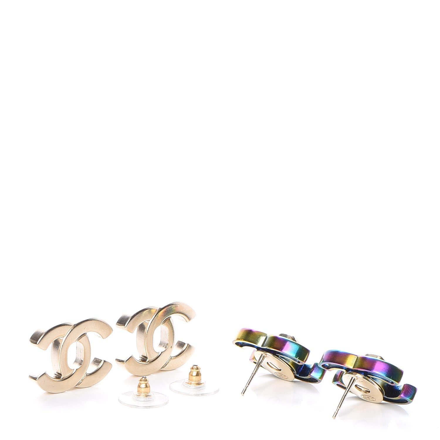 Chanel Metal CC Turnlock Interchangeable Earrings Gold 3 of 7