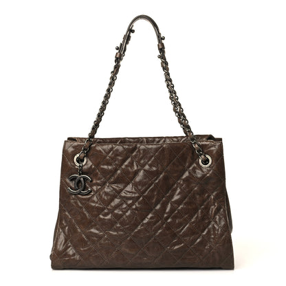 Chanel Glazed Caviar Quilted Tote Brown 1 of 9