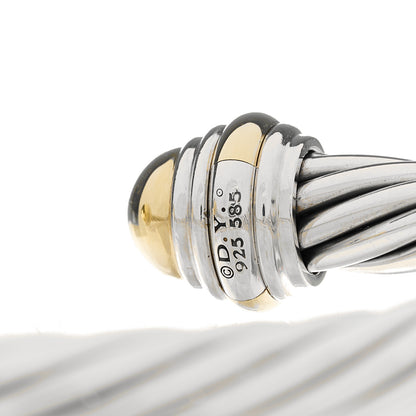 David Yurman Sterling Silver 14K Yellow Gold 7mm Cable Classics Dome Bracelet 3 of 3