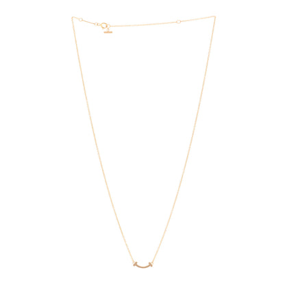 Tiffany 18K Rose Gold Mini T Smile Pendant Necklace 3 of 5