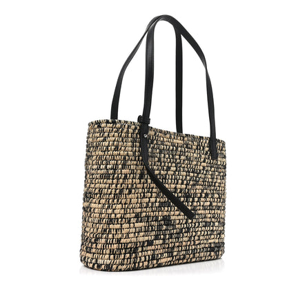 Loewe Raffia Small Square Basket Tote Bag Black Natural 3 of 10