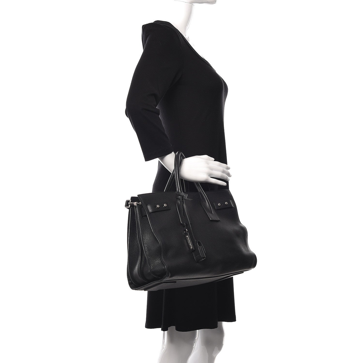 Saint Laurent Grained Calfskin Small Supple Sac De Jour Black 2 of 10