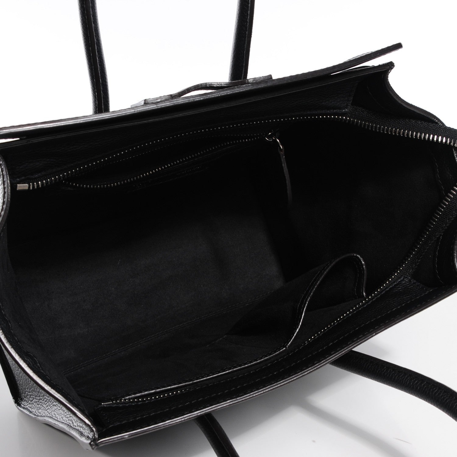 Celine Drummed Calfskin Micro Luggage Black 5 of 8