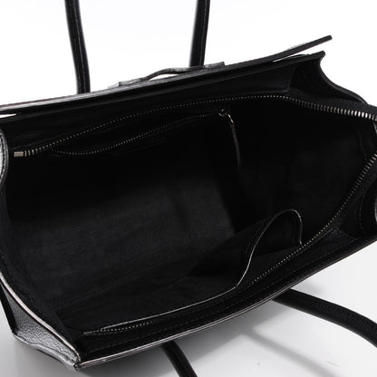 Celine Drummed Calfskin Micro Luggage Black 5 of 8
