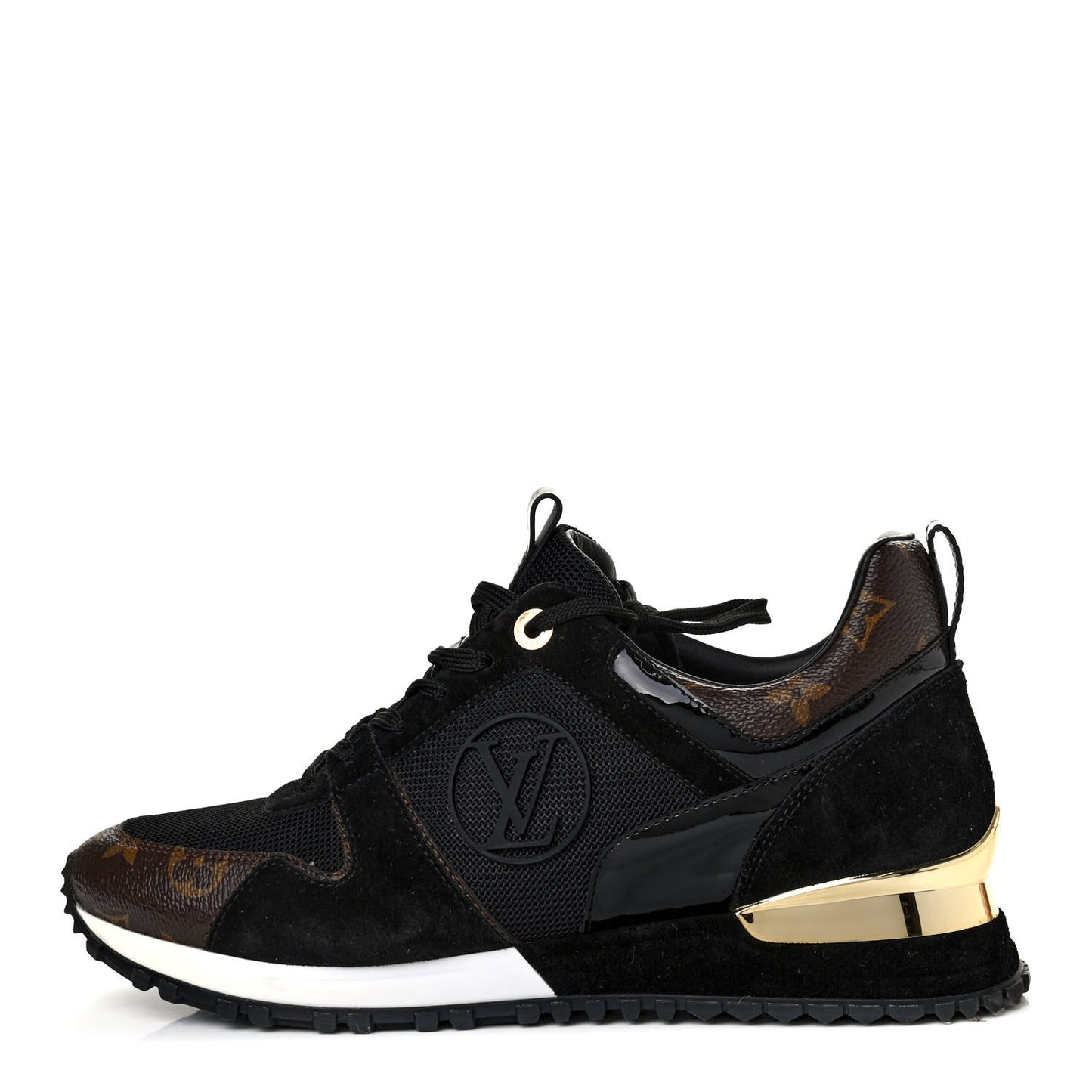 Suede Monogram Run Away Sneakers 40 Black