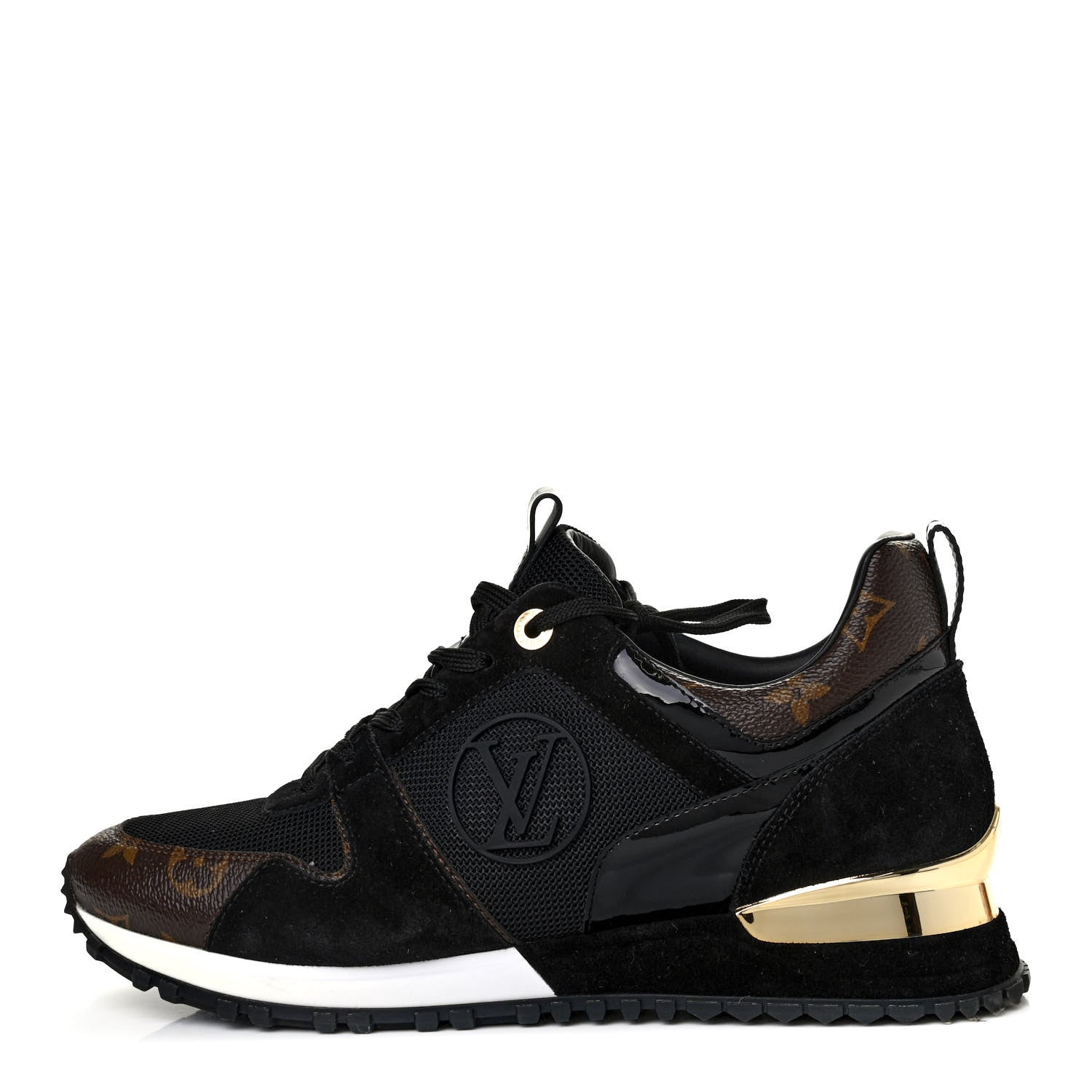 Louis Vuitton Suede Monogram Run Away Sneakers 40 Black 1 of 4