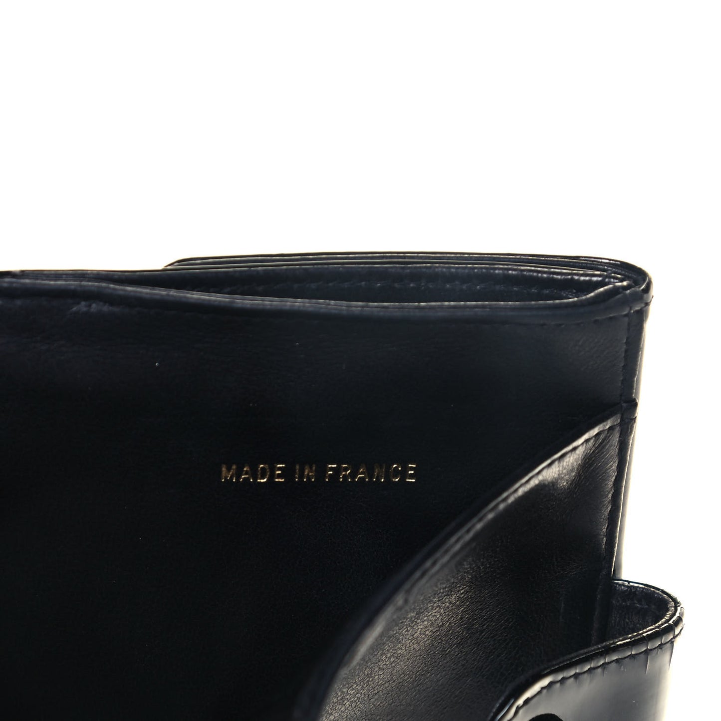 Patent Timeless CC Compact French Wallet Black