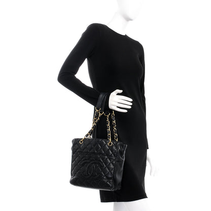 Chanel Caviar Quilted Petit Shopping Tote PST Black 2 of 12