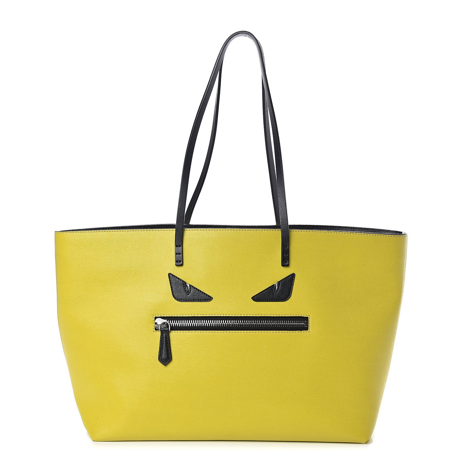 Fendi Vitello Elite Cuoio Monster Buggies Medium Roll Tote Cedro Black 1 of 7