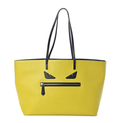 Fendi Vitello Elite Cuoio Monster Buggies Medium Roll Tote Cedro Black 1 of 7
