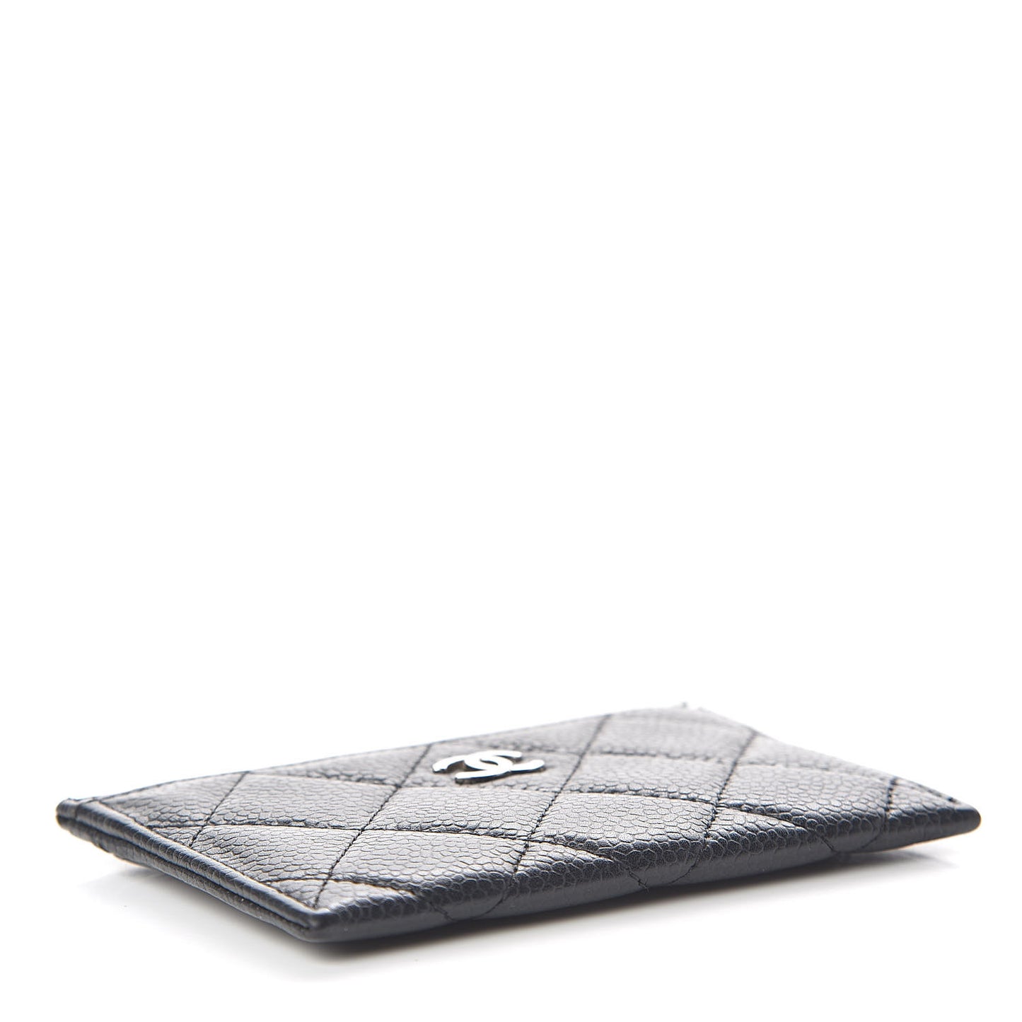 Caviar Quilted Card Holder Black