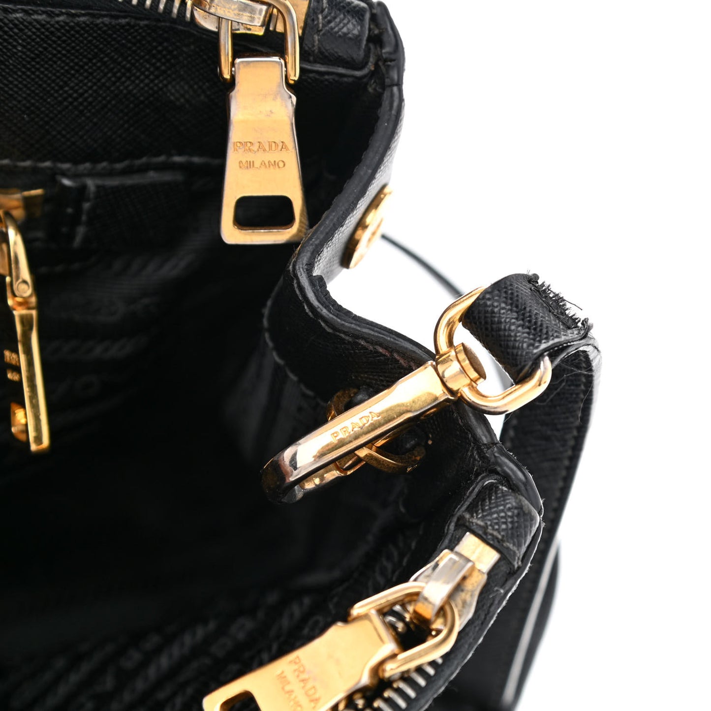 Saffiano Small Galleria Double Zip Tote Black