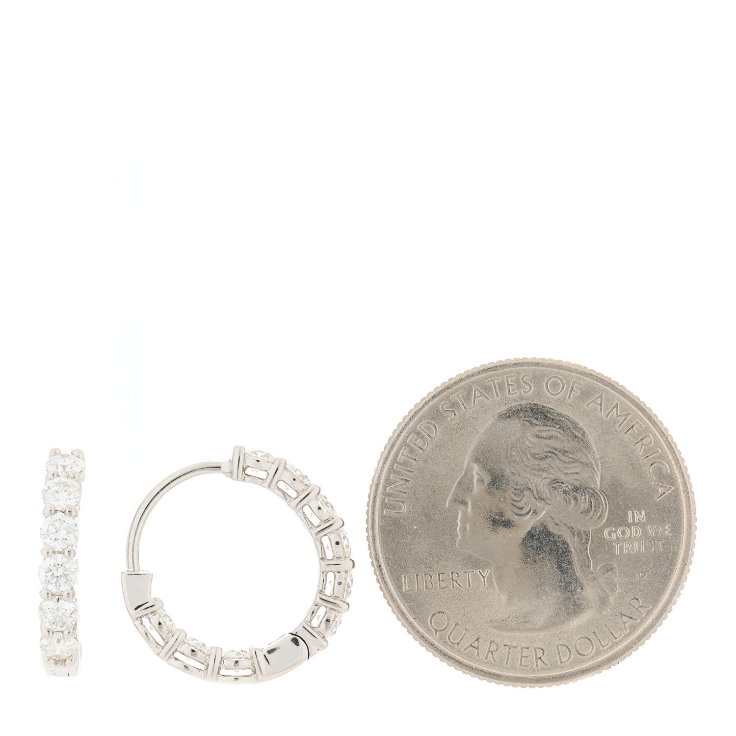 Tiffany Platinum Diamond Small Hoop Earrings 2 of 5