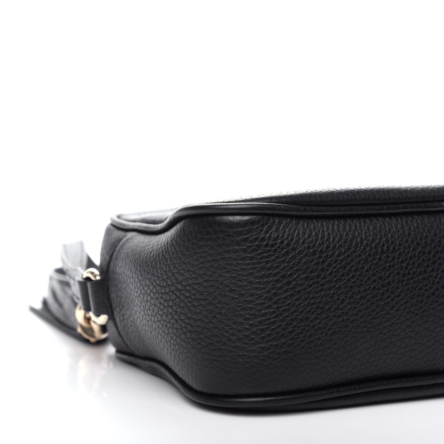 Pebbled Calfskin Small Soho Disco Bag Black
