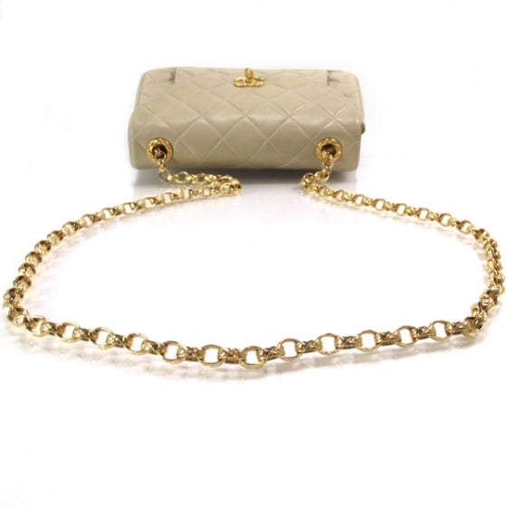 Lambskin Shoulder Bag Beige