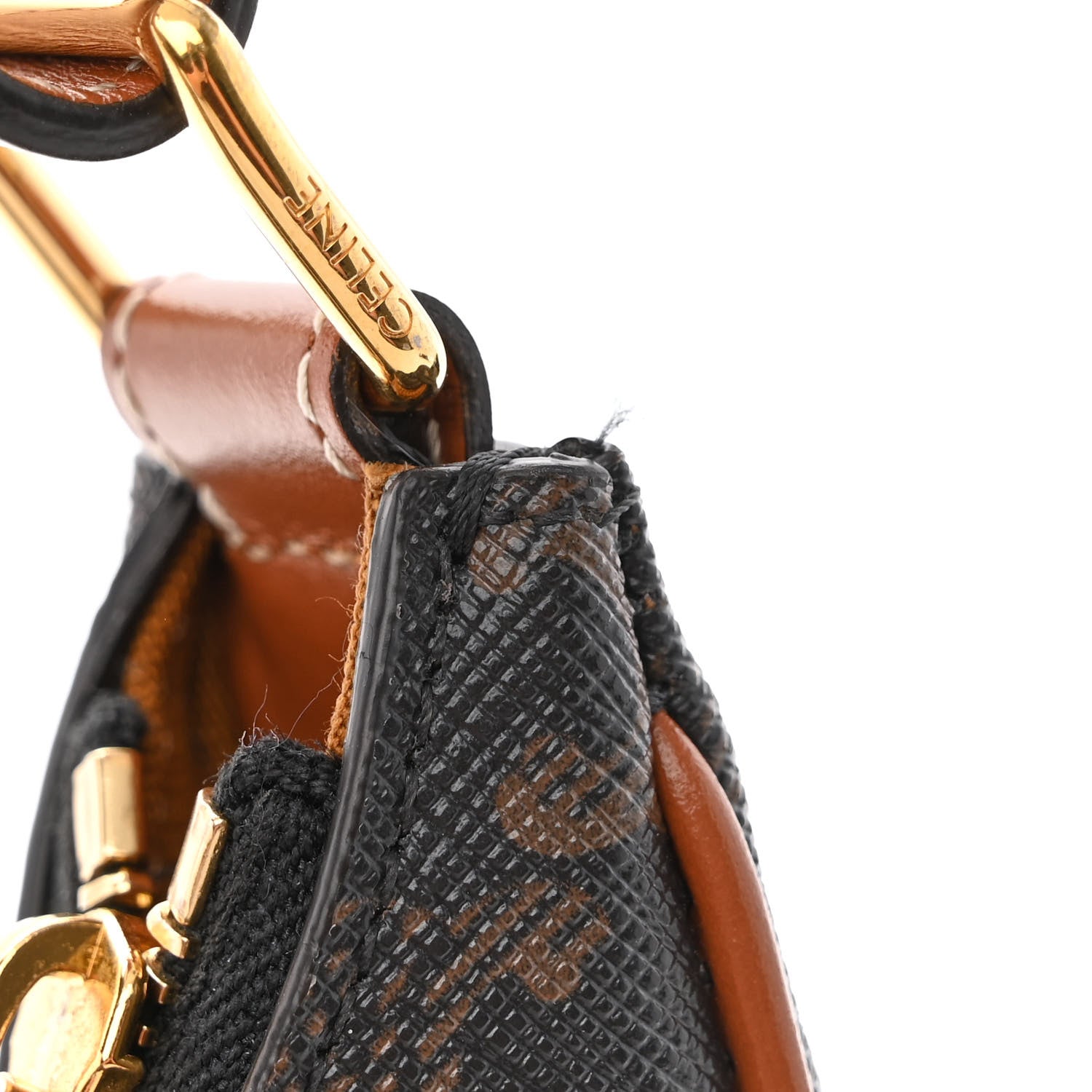 Celine Triomphe Canvas Calfskin Ava Shoulder Bag Tan 10 of 10