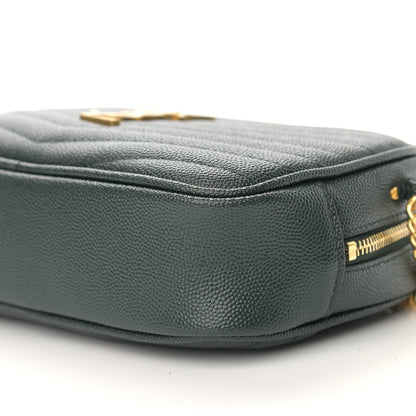 Saint Laurent Grain De Poudre Matelasse Monogram Mini Lou Camera Bag New Vert Fonce 10 of 10