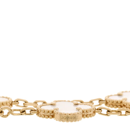 Van Cleef & Arpels 18K Yellow Gold Mother of Pearl 5 Motifs Vintage Alhambra Bracelet 3 of 4