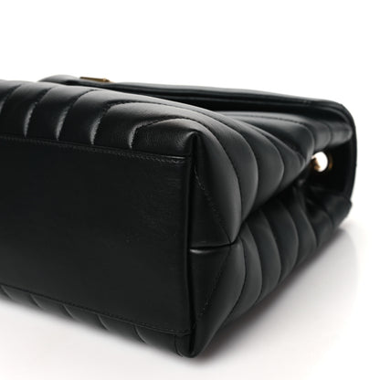 Saint Laurent Calfskin Y Quilted Monogram Medium Loulou Chain Satchel Black 10 of 10