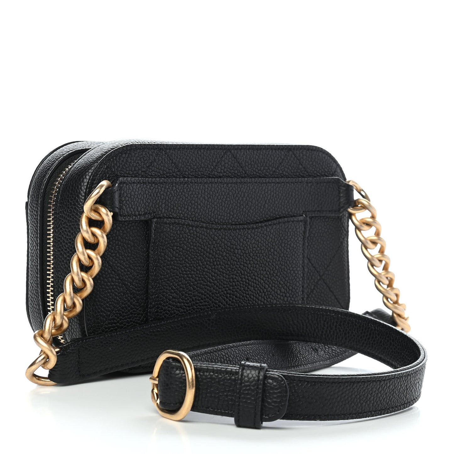 Caviar Quilted Waist Bag Black