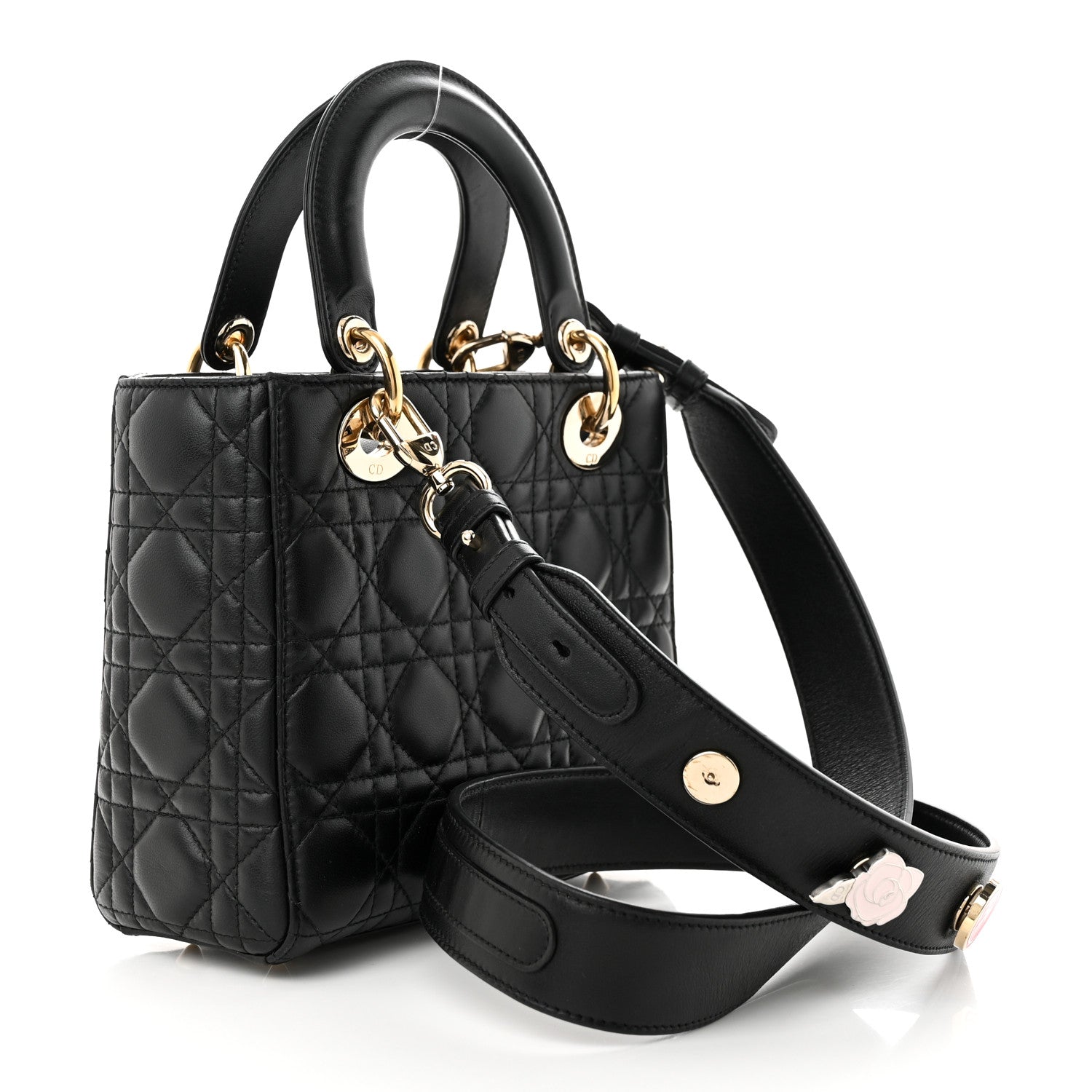Christian Dior Lambskin Cannage Small Lucky Badges My Lady Dior Black 3 of 10