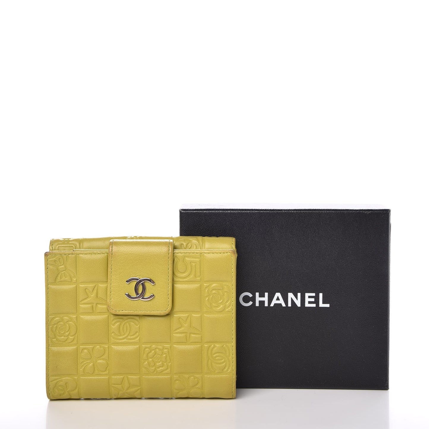 Lambskin Precious Symbols French Flap Wallet Light Green