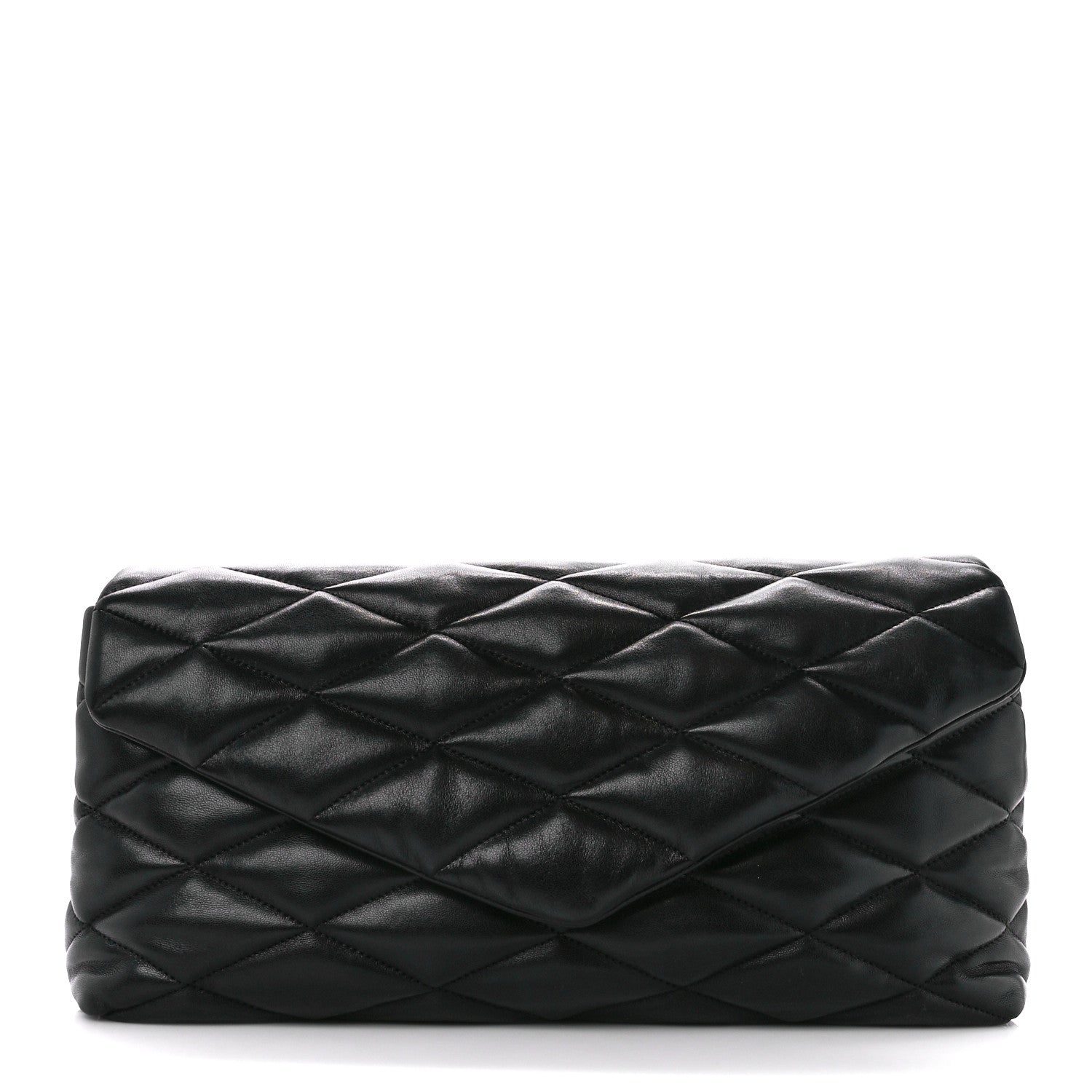 Saint Laurent Lambskin Quilted Sade Puffer Envelope Clutch Black 1 of 13