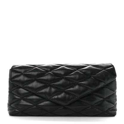 Saint Laurent Lambskin Quilted Sade Puffer Envelope Clutch Black 1 of 13