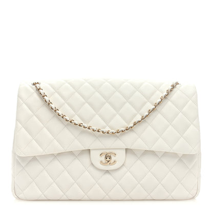 Chanel Caviar Quilted XXL Travel Flap Bag White 1 of 9
