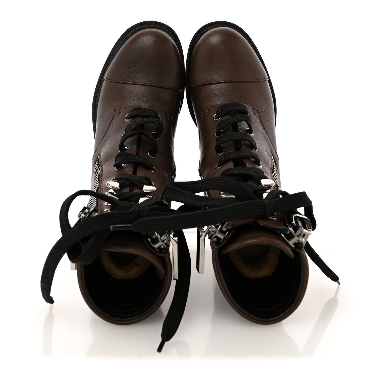 Christian Louboutin En Hiver Mixed Dual-Zip 70 Booties 35 Arabica 2 of 11