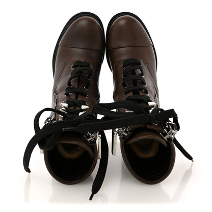 Christian Louboutin En Hiver Mixed Dual-Zip 70 Booties 35 Arabica 2 of 11