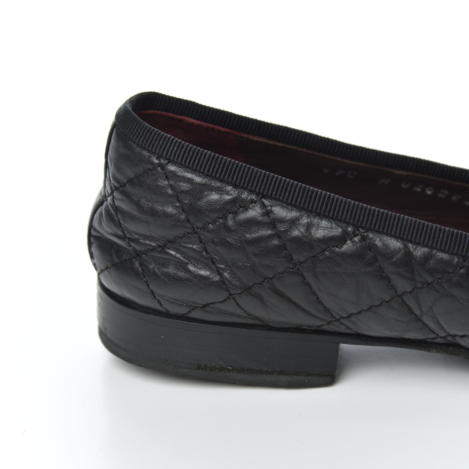 Chanel Aged Calfskin Quilted CC Cap Toe Ballerina Flats 36 Black 16 of 23