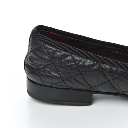 Chanel Aged Calfskin Quilted CC Cap Toe Ballerina Flats 36 Black 16 of 23