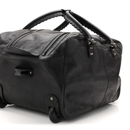 Balenciaga Agneau Silver Hardware Duffle Carry On Travel Bag Black 9 of 9