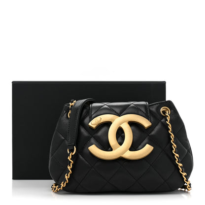 Chanel Lambskin Quilted Small Messenger Bag Black 10 of 10