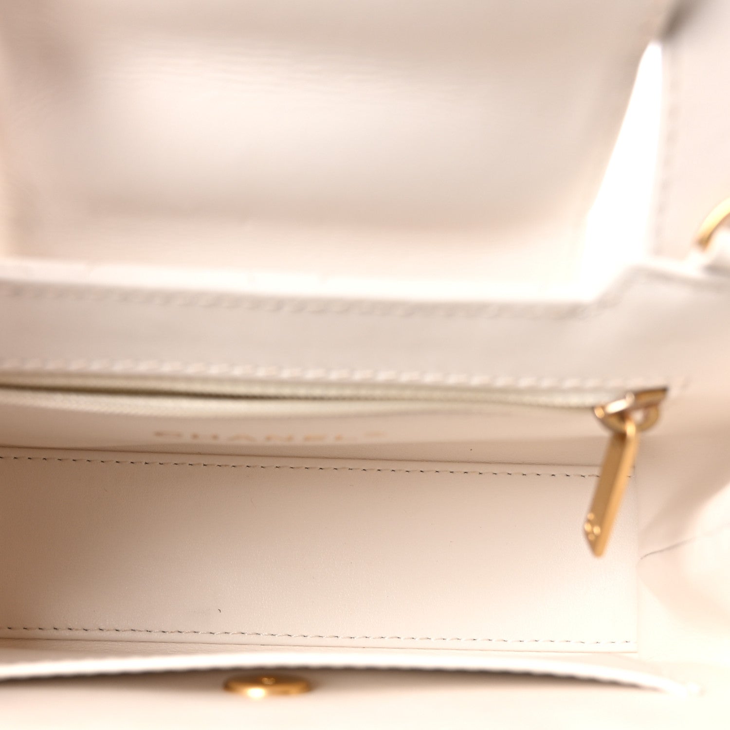 Chanel Shiny Aged Calfskin Quilted Nano Kelly Shopper White 5 of 11