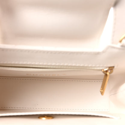 Chanel Shiny Aged Calfskin Quilted Nano Kelly Shopper White 5 of 11