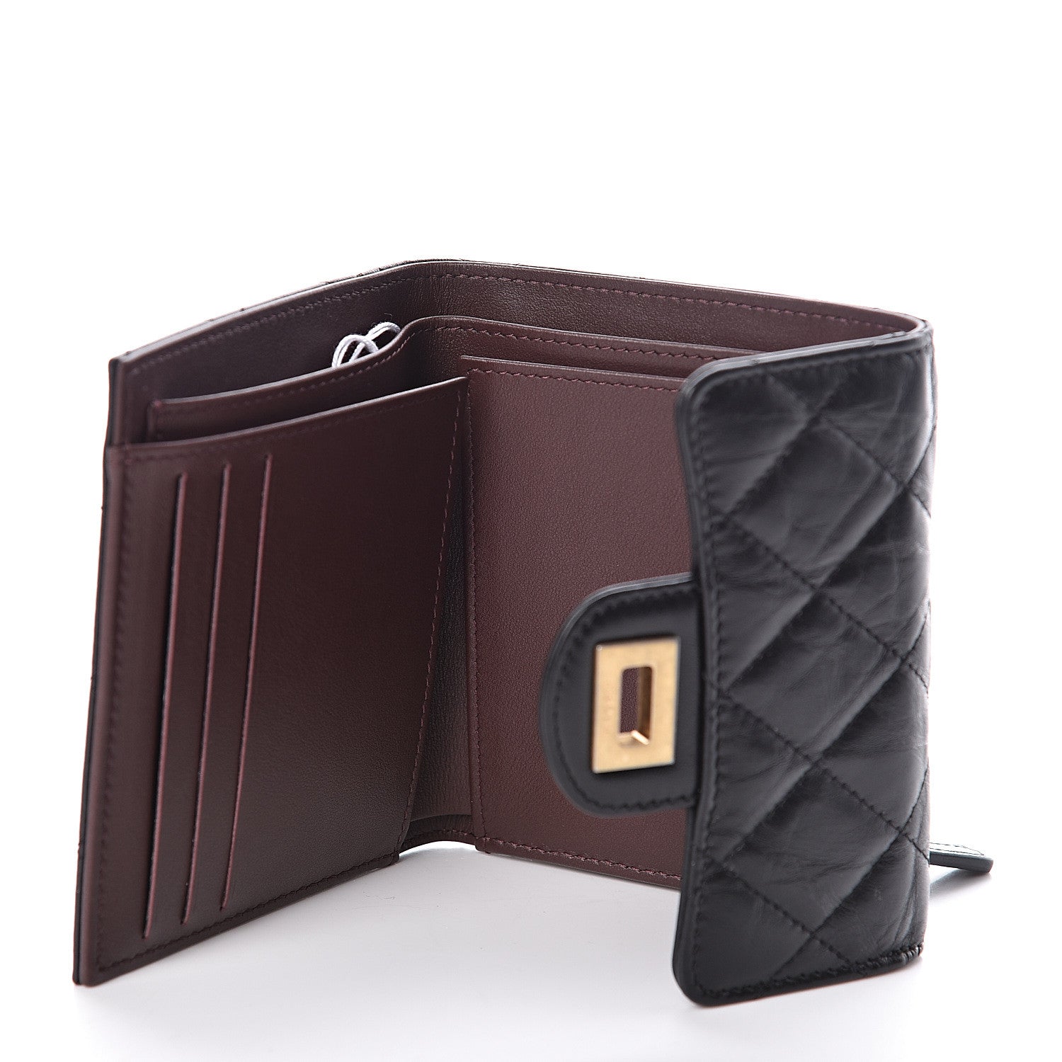Chanel Aged Calfskin Quilted Reissue Compact Wallet Black 5 of 8