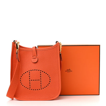 Hermes Taurillon Clemence Evelyne TPM Orange 10 of 10