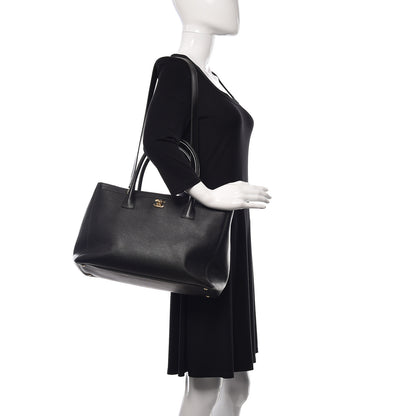 Chanel Calfskin Cerf Executive Shopper Tote Black 2 of 12
