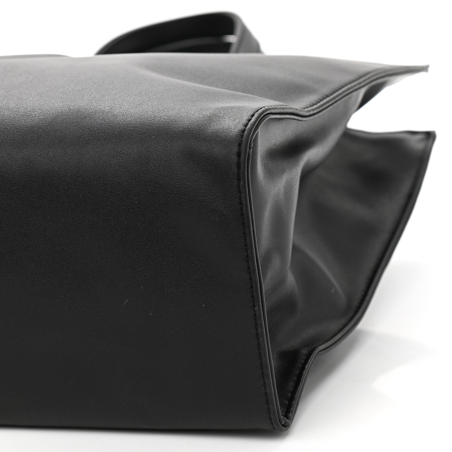 Vegan Leather Medium Shopping Bag Black