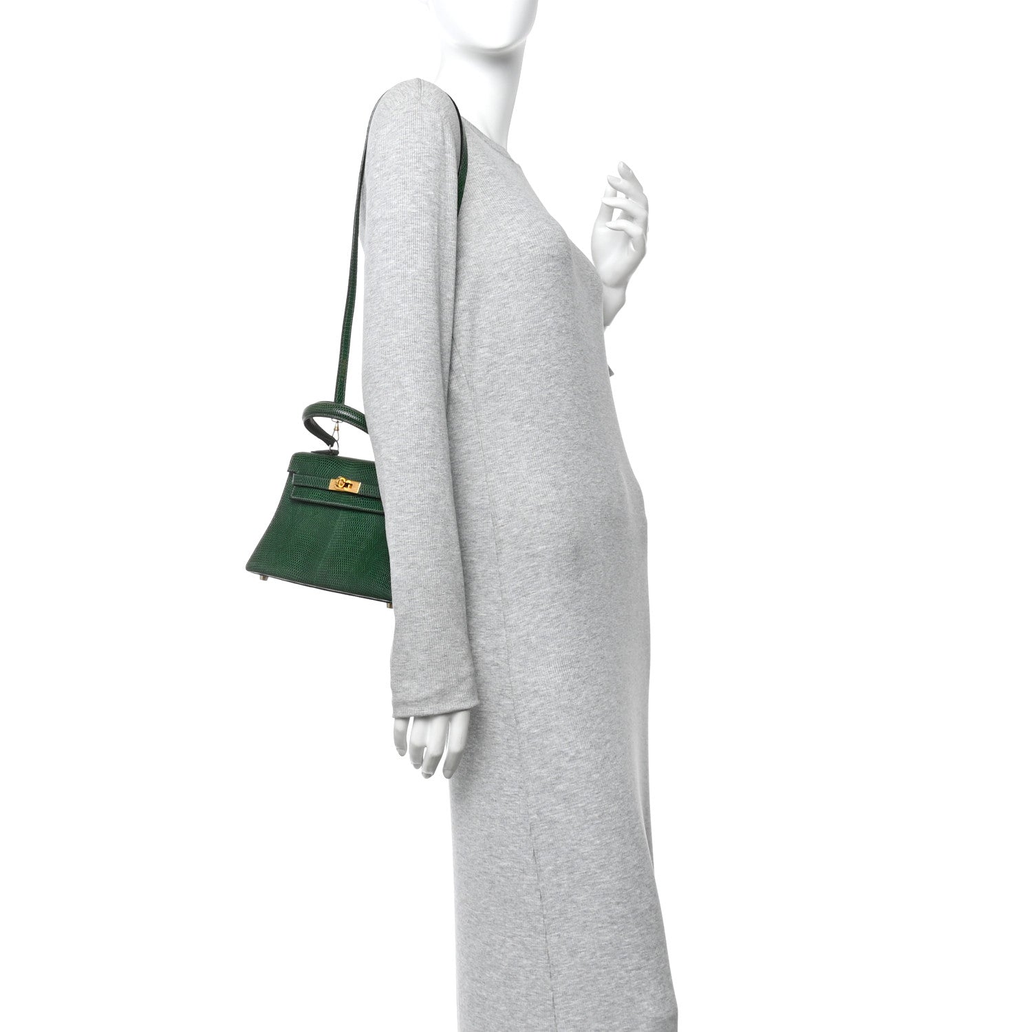 Hermes Lizard Mini Kelly Sellier 20 Vert Moyen 2 of 9