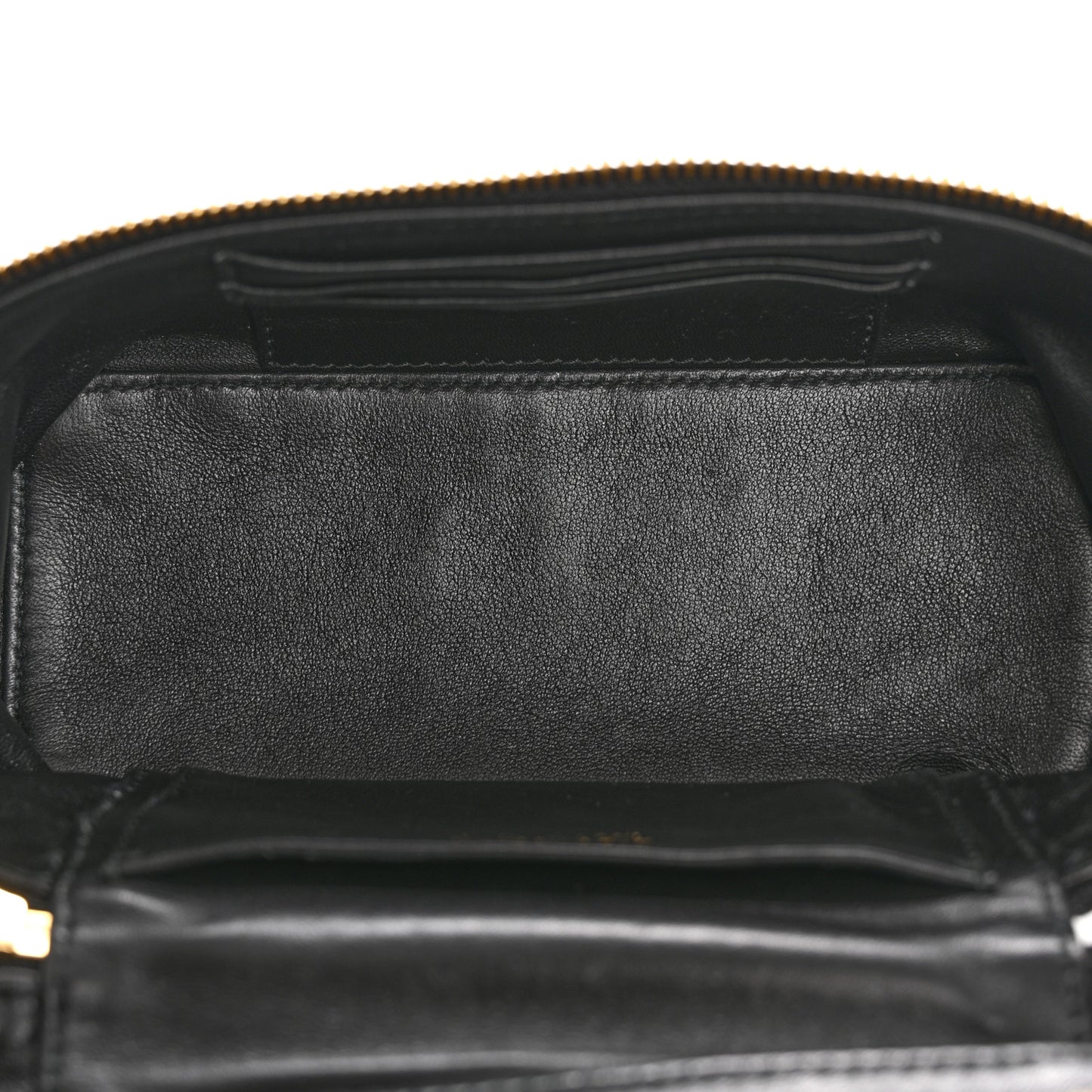 Vitello Daino Mini Vanity Top Handle Bag Black