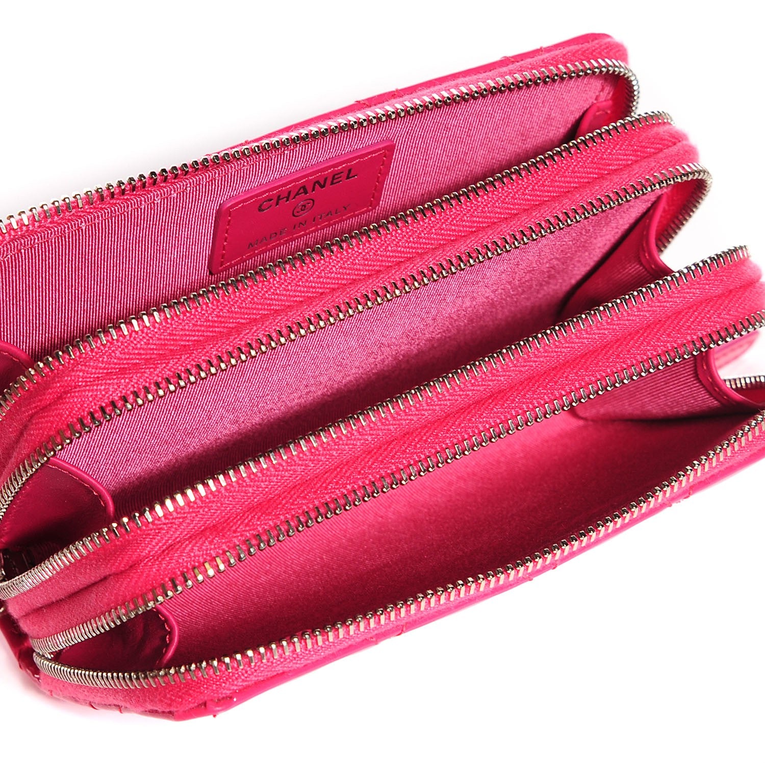 Chanel Patent Calfskin Quilted Zip Around Phone Holder Pink 6 of 8