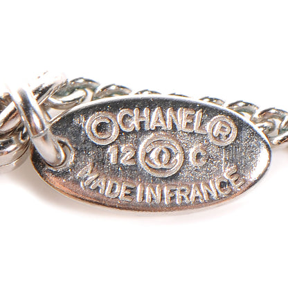 Chanel Crystal CC Long Necklace Silver 4 of 5