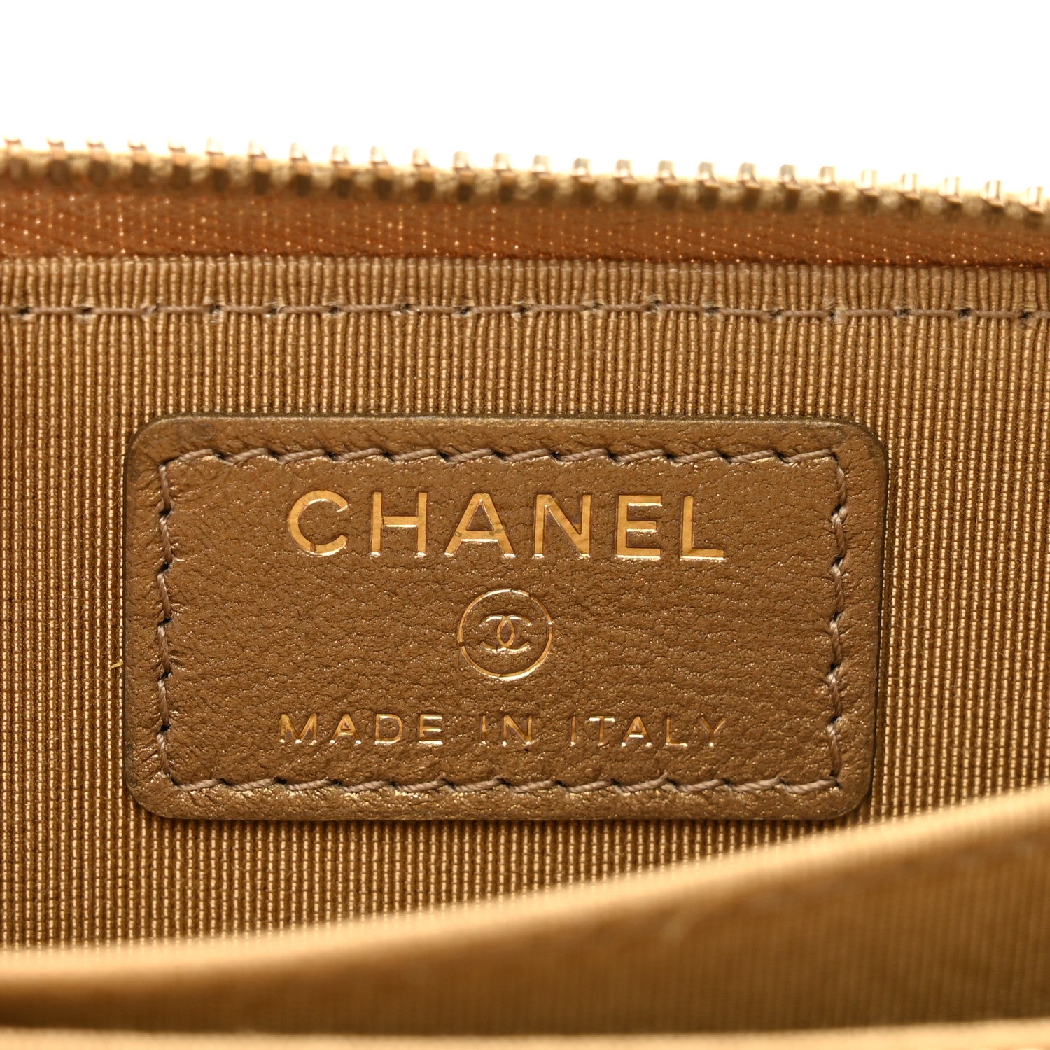 Chanel Metallic Lambskin Egyptian Amulet Zip Coin Purse Gold 6 of 9