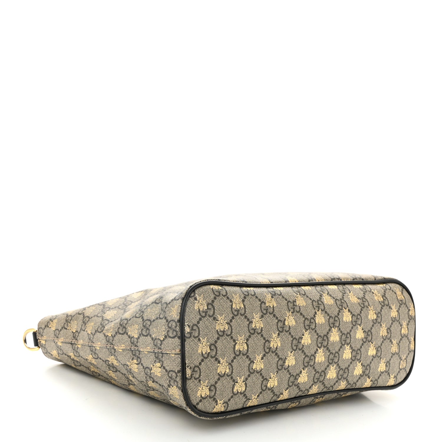 Gucci Soft GG Supreme Monogram Bees Small Crossbody Tote Beige Oro Black 4 of 14