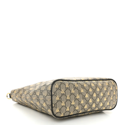 Gucci Soft GG Supreme Monogram Bees Small Crossbody Tote Beige Oro Black 4 of 14