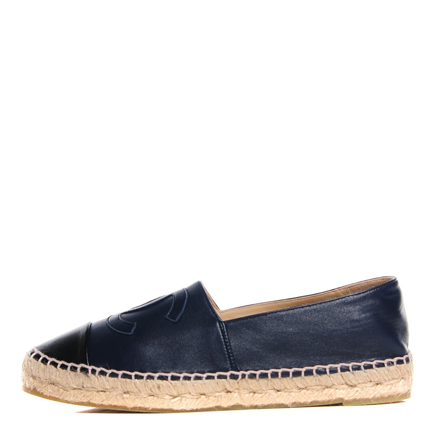 Lambskin Espadrilles 38 Navy Black